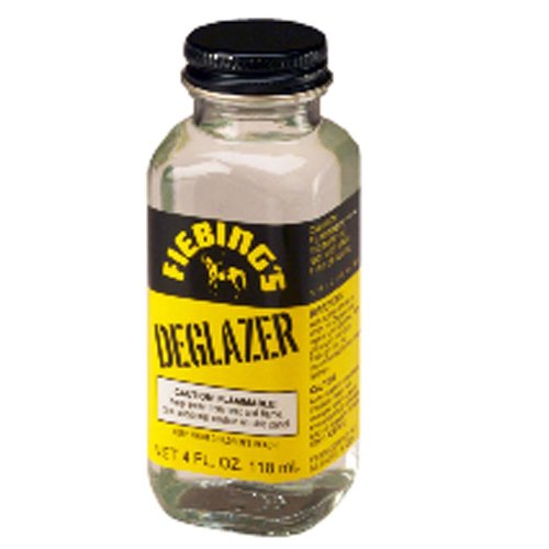 Fiebing's Leather Deglazer (4 Fl Oz, Clear) - Leather Preparer for Paint, Adhesion, Dye - Will Not Impair Leather Flexibility - Clean Wax, Finish, Grease on Boots, Shoes, Jacket, Purse, Furniture