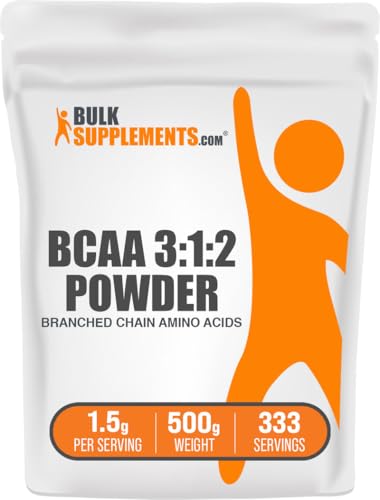 .com BCAA 3:1:2 Powder - Branched Chain Amino Acids, BCAA Supplements, BCAA Powder - BCAAs Amino Acids Powder, Unflavored, 1500mg per Serving - 333 Servings, 500g (1.1 lbs)