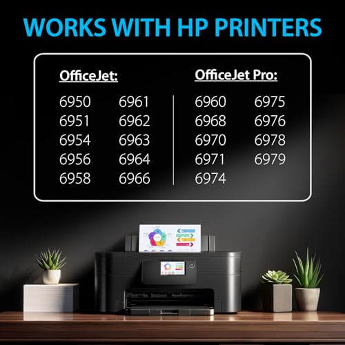 Compatible Ink Cartridge Replacement for HP 902 XL 902XL (4 Combo Pack) to use with Officejet Pro 6978 6968 6974 6975 6960 Officejet 6951 6954 6956 6958 Printers