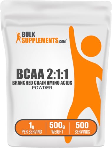 .com BCAA 2:1:1 Powder - Branched Chain Amino Acids, BCAA Supplement, BCAAs Amino Acids Powder - Unflavored & Gluten Free, 1000mg per Serving, 500g (1.1 lbs) (Pack of 1)