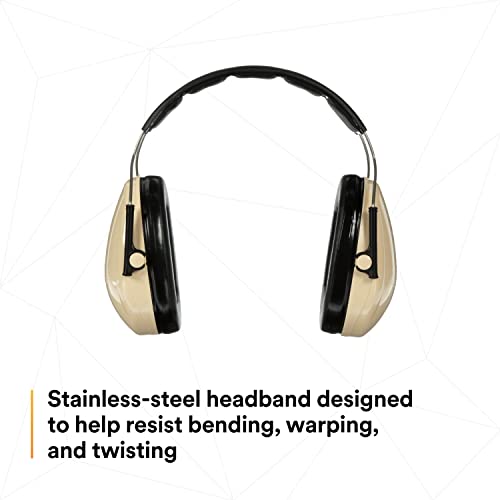 Peltor H6AV Optime 95 Over the Head Noise Reduction Earmuff, Hearing Protection, Ear Protectors, NRR 21dB, Ideal for Machine Shops and Power Tools, Beige