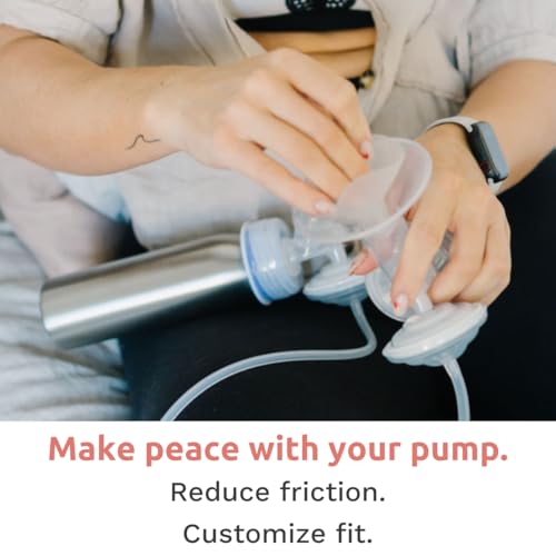 Breast Pump Cushion – Soft Stretchy Clear Plastic Insert for Flange Comfort, Fit - Breastfeeding Essential - BPA Free, Food Safe – Fits 21mm, 22mm, 23mm, 24mm, 25mm, 26mm, 27mm, 28mm (1 Pair)