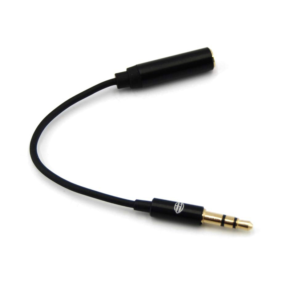 TRRS to TRS Male to Female 4pin 3pin / 3 to 2 Rings Adapter for Small Mini Lavalier Lapel Omnidirectional Condenser Microphone Apple iPhone Android Cellphones Noice Noise Cancelling Mic (C)