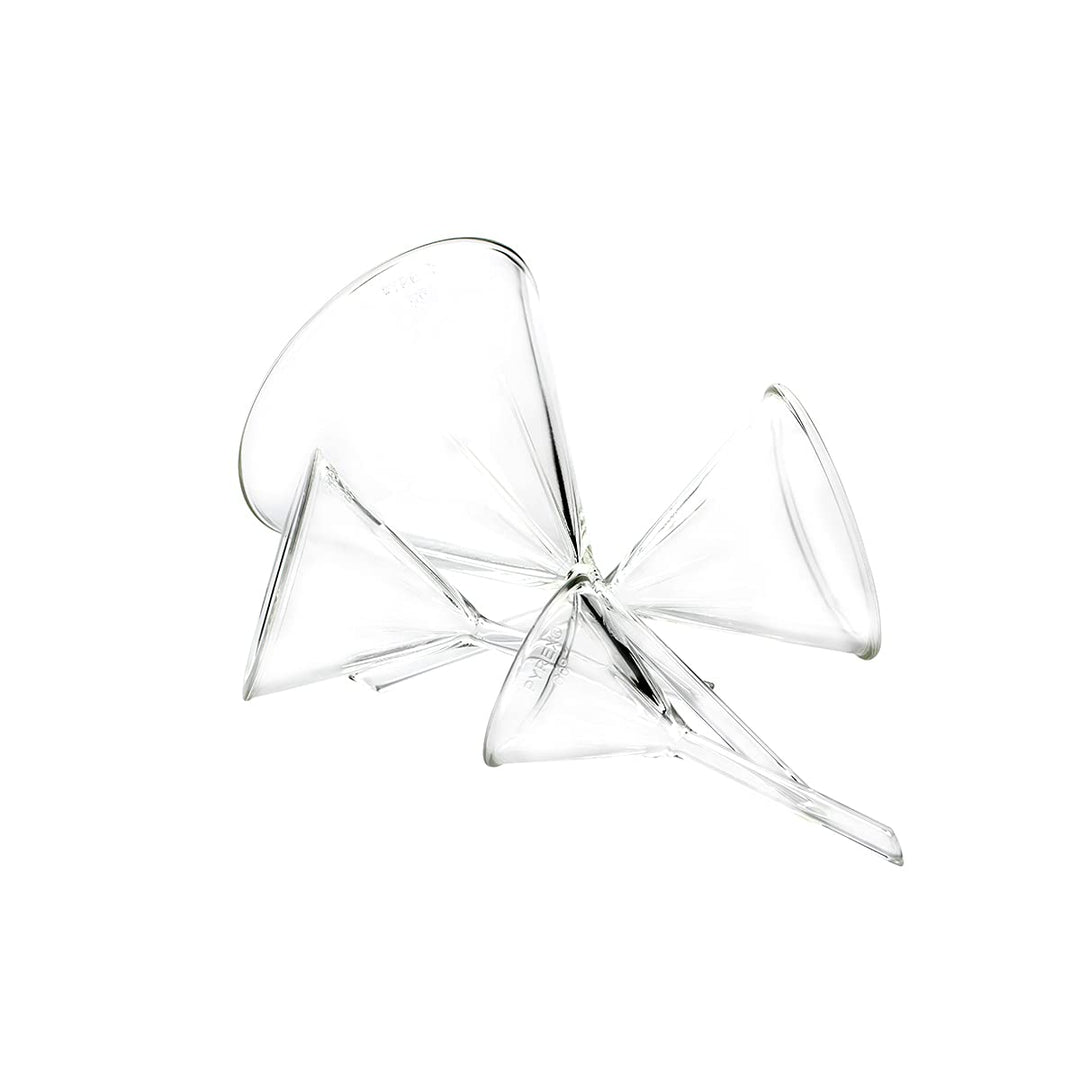 PYREX 60° Angle Fluted Laboratory Funnel - Short Stem Borosilicate Glass Funnel – Premium Chemistry Reusable Funnel for Laboratories, Classrooms or Home Use - PYREX Lab Glassware, 75mL, 2/Pk