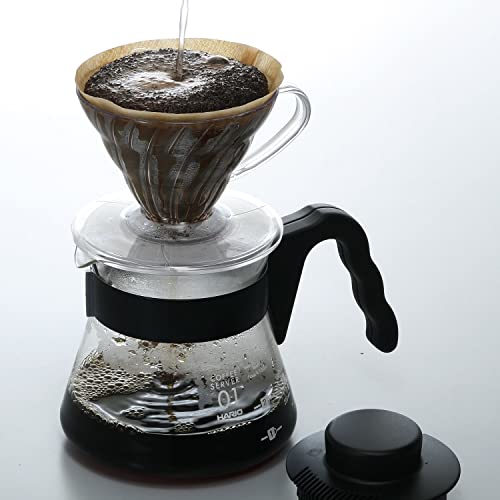 V60 Glass Coffee Server, 450ml, Black