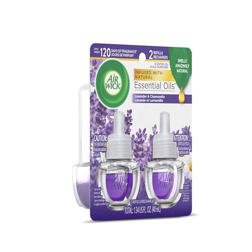Plug in Scented Oil Refill, 2ct, Lavender & Chamomile, Essential Oils, Air Freshener