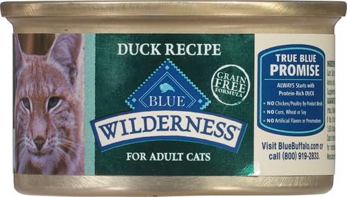Wilderness Natural High-Protein Grain-Free Wet Food for Adult Cats, Duck Paté, 3-oz. Cans, 24 Count