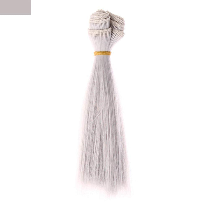16PCs/pack Length 15cm, Horizontal Length 100cm Doll Accessories Straight Synthetic Fiber Wig Hair For Doll Wigs High-temperature Wire 16 colors (style 1) 1 (style 1 Straight hair)