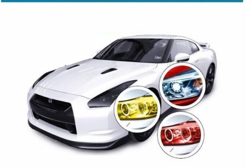 12 by 48 Inches Self Adhesive Headlight, Tail Lights, Fog Lights Tint Vinyl Film (12 X 48, Red)