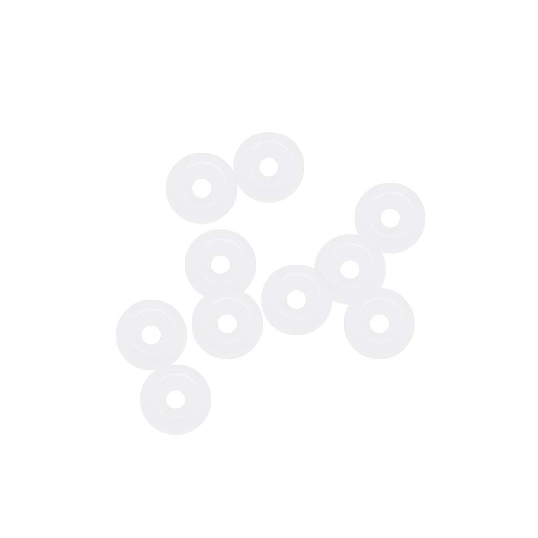 Silicone O-Rings, 4mm OD 1mm ID 1.5mm Width VMQ Seal Gasket for Compressor Valves Pipe Repair, White, Pack of 10
