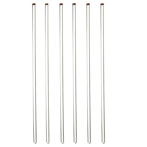 6Pcs Glass Stir Sticks Glass Stirring Rod 12 Long 1/4'' Diameter with Both Ends Round (6)