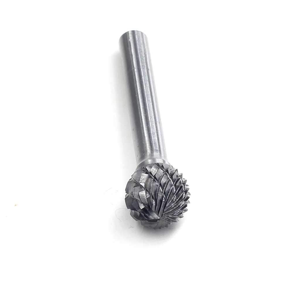 SD-5 Tungsten Carbide Burr ball Shape Double Cut Rotary Burrs File(1/2''cutter Dia , 0.45''Cutter Length) with 1/4'' (6.35mm) Shank dia
