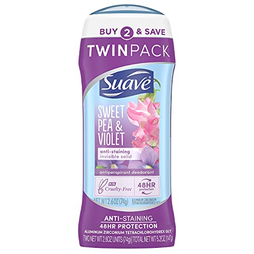 Deodorant Antiperspirant Deodorant Stick 48-hour Odor and Wetness Protection Sweet Pea Violet Deodorant for Women, 2.6 Ounce (Pack of 2)