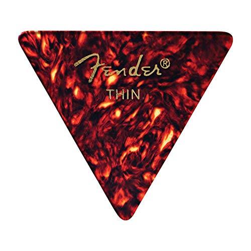 Fender Classic Celluloid Guitar Picks 355 Shape, Stocking Stuffers, Guitar Accessories, Tortoise Shell, Thin, 12-Pack