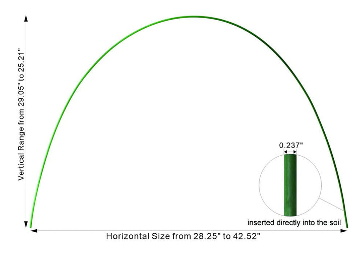 Greenhouse Hoops Hoop House Greenhouse Garden Hoops for Raised Beds Super Hoops Garden Tunnel Green House Hoops Garden Hoops and Netting Grow Tunnel Rowtunnel Fiberglass 5.9ft 6pack ONE Piece Design