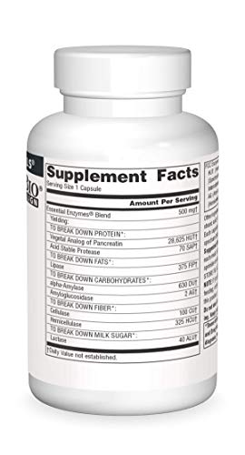 Essential Enzymes 500mg Bio-Aligned Multiple Supplement Herbal Defense for Digestion, Gas & Constipation Relief - Strong Immune System Support* - 120 Capsules