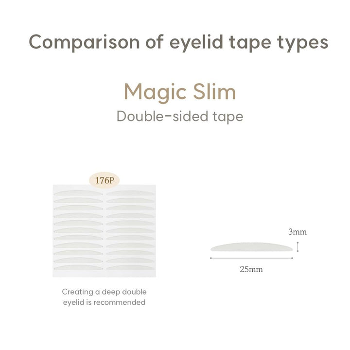 Double Eyelid Tape Hooded Eye Lift – Droopy Eyelid Lifter Eye Lid Strips for Hooded Eyes (Double Sided 3mm 176p)