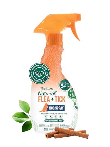 Max Strength Flea and Tick Treatment Spray for Dogs & Home, Safe Prevention Around Kids, Powerful & Natural Defense, Made in USA, 16oz