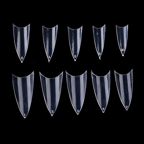 500pcs Clear Sharp Ending Stiletto False Nail Tips