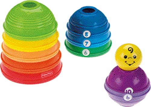 Baby Toy Stack & Roll Cups, 10-Piece Stacking & Nesting Activity for Developmental Play Infants Ages 6+ Months