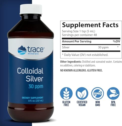 Colloidal Silver - Liquid Mineral Supplement with Super-Oxygenated Colloidal Silver - Immunity & Overall Health Support - Highly Absorbable Supplement - 8 fl oz (About 24 Servings)
