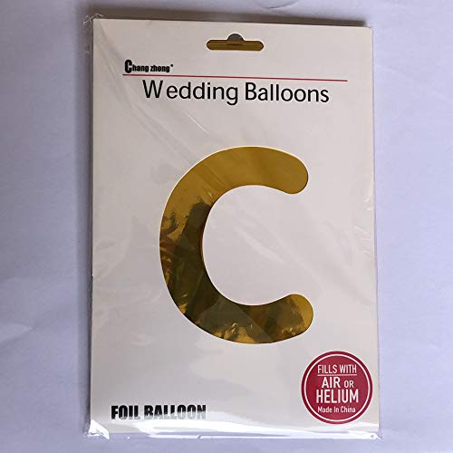 40 Inch Giant Gold Letter C Balloon Birthday Party Decorations Mylar Foil Big Alphabet Helium Balloon, 40 Pieces