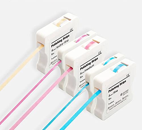 Dental Polishing Strips - Tooth Polisher Dental File for Teeth Sanding Grinding Deep Teeth Cleaning Tool Tooth Polish Abrasive Strip Oral Care Cleaning Tool - Medium 1 Roll 4mm x 6M