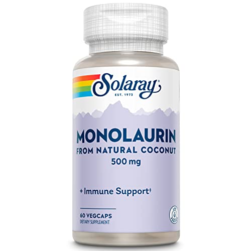 Monolaurin 500mg from Natural Coconut - Monolaurin Supplement for Powerful Nutritive Support - 60-Day Money Back Guarantee, Lab Verified - 60 Servings, 60 VegCaps