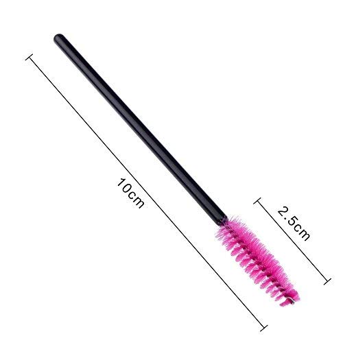 300PCS Eyelash Brush, Disposable Eyelash Mascara Brushes Wands Applicator Tools Makeup Brush Kits, Eyelash Spoolies Eyelashes Brush for Eyelash Extensions and Eyebrow Brush (Red)