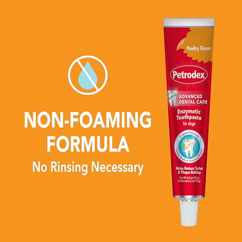 Toothpaste for Dogs and Puppies, Cleans Teeth and Fights Bad Breath, Reduces Plaque and Tartar Formation, Enzymatic Toothpaste, Poultry Flavor, 6.2oz