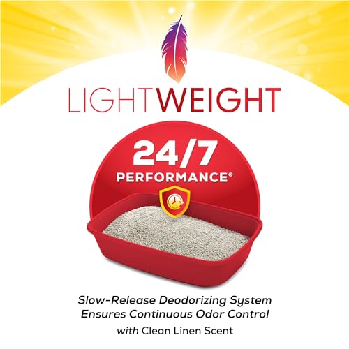 Purina LightWeight, Low Dust, Clumping Cat Litter Odor Control 24/7 Performance Multi Cat Litter - 17 lb. Box