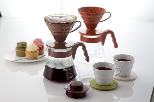 V60 Pour Over Coffee Starter Set, Size 02, Brown