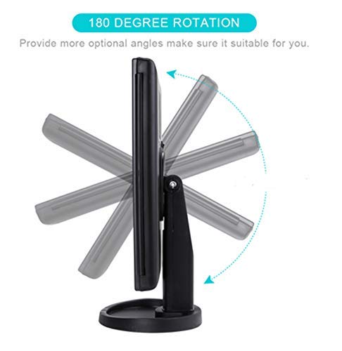 3 Folds Lighted Vanity Makeup Mirror,1X/2X/3X Magnification, 21 LED Light Bright Table Mirror with Touch Screen,180 Adjustable Rotation,Portable Travel Cosmetic Mirror
