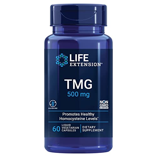 TMG 500 mg – Trimethylglycine Supplement – Encourages Healthy Homocysteine Levels – Gluten-free – Non-gmo – Vegetarian – 60 Liquid Vegetarian Capsules