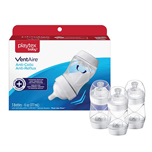 VentAire Complete Tummy Comfort Baby Bottles, Anti-Colic & Anti-Reflux, Clear, 6 Oz, 3 Count