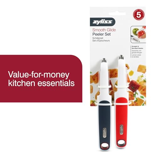 2-Piece Swivel & Soft-Skin Peeler Value Set - Potato, Cucumber and Carrot Vegetable Peeler - Tomato and Peach Fruit Peeler - Kitchen Tool & Gadget with Stainless Steel Blades - Dishwasher Safe
