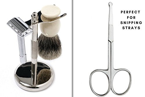 Rounded Nose Hair Scissors. Round Tip Scissor for Ear, Eyebrow, Beard and Mustache Trimming - 3.5 Blunt Nosed Tipped Grooming Trimmer