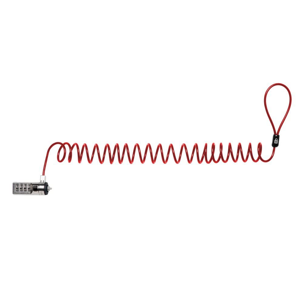 Portable Combination Cable Lock for Laptops and Other Devices - Red (K64671AM)