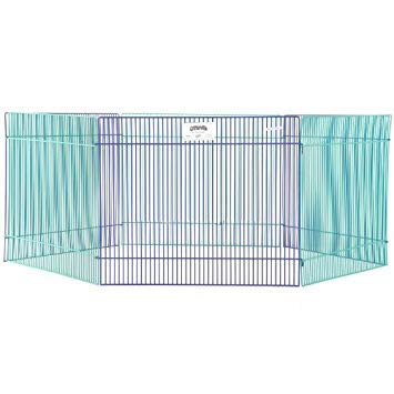 Small Animal Pet Playpen/Exercise Pen, Blue and Green,1 Count (Pack of 1), Small Animal Playpen.
