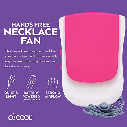 Deluxe Necklace Fan | Battery Powered, Hands-Free Personal Cooling Fan w/Adjustable Lanyard, Table Top Stand + Wearable Clip (Assorted Multi Color (4 Pack))