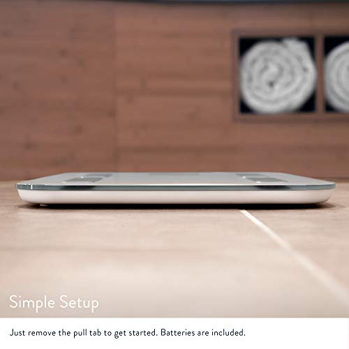 Digital Weight Bathroom Scale, Shine-Through Display, Accurate Glass Scale, Non-Slip & Scratch Resistant, Body Weight (White)