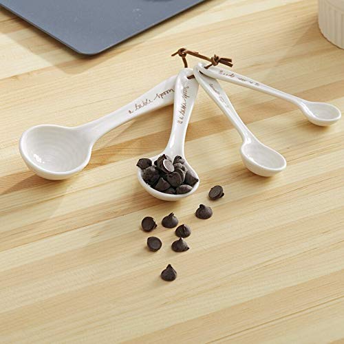 Sophie Conran Measuring Spoons | Set of 6 White Spoons | Made from Fine Porcelain | Dishwasher Safe | Perfect Flatware for Home, Kitchen, and Restaurant