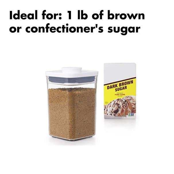 Good Grips POP Container - Airtight Food Storage - Small Square Short 1.1 Qt Ideal for 1 lb of brown sugar or confectioner's sugar