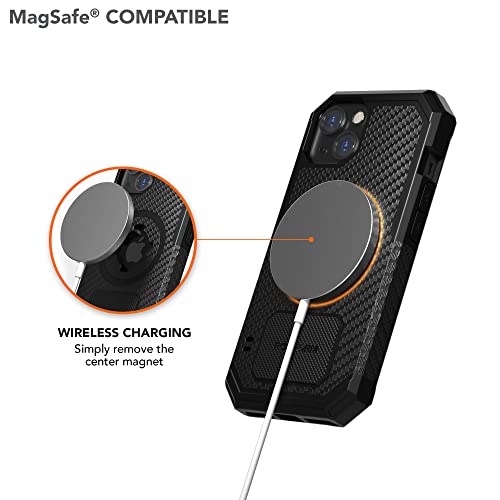 - iPhone 13 Case, Rugged Series, Dual Magnet Plus MagSafe Compatible, Magnetic Protective Apple Gear, iPhone Cover with RokLock Twist Lock, Drop Tested Armor (Black)