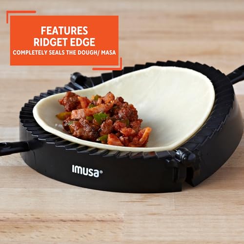 IMUSA USA Jumbo IMU-71006W Easy to Use Plastic Empanada Mold, Black