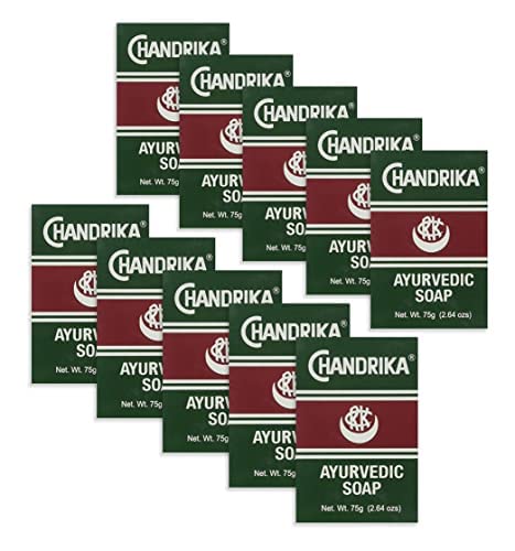 Bath and Body Ayurvedic Bar Soap, Pack of 10 - DIRECT FROM CHANDRIKA - AUTHORIZED IMPORTERS AND DISTRIBUTORS. OF ORIGINAL CHANDRIKA LINE