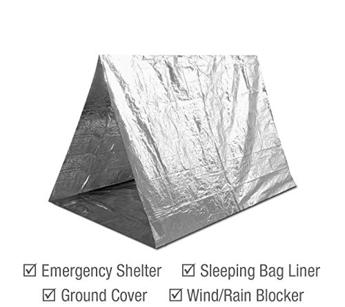 10 Pack Mylar Emergency Blankets for Survival - Compact & Insulated for Cold Weather - Designed for NASA, Outdoor, Running, Camping, Survival, First Aid Car Kit - Silver, 10 Pack