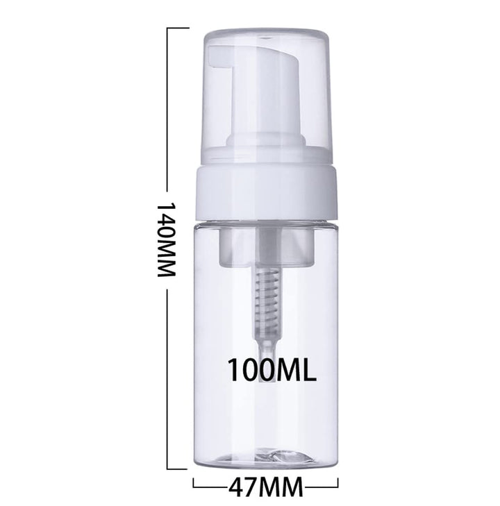 3Pcs 100ML 3.4oz Empty Clear Plastic Press Foaming Soap Pump Dispensers Spray Bottle Containers with Atomizer for Soap Foam Lotion Bathroom Accessory
