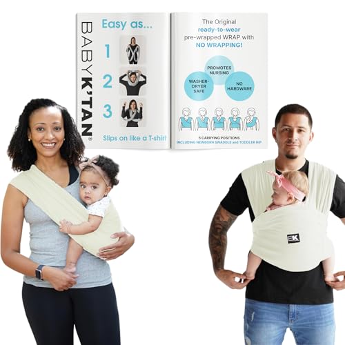 Organic Baby Carrier 100% GOTS Certified Cotton: #1 Easy Pre-Wrapped 5 in 1 Baby Sling | Ready to Wear | Pillowy Soft Hands Free Infant Wrap | Newborn to Toddler up to 35lb (See Size Chart)