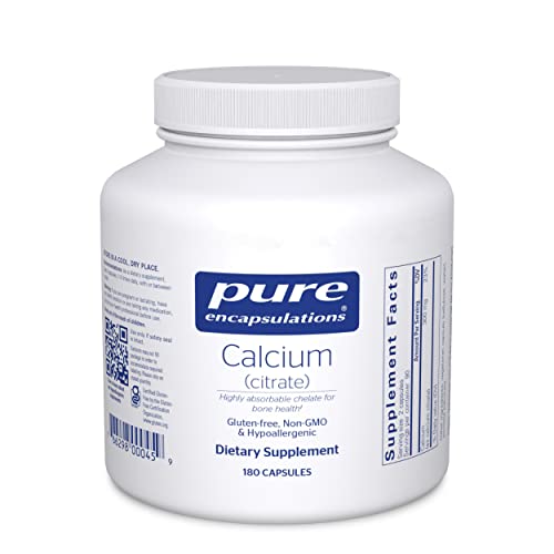 Calcium (Citrate) - Supplement for Bone, Teeth, Colon, and Cardiovascular Health Support* - with Premium Calcium Citrate - 180 Capsules